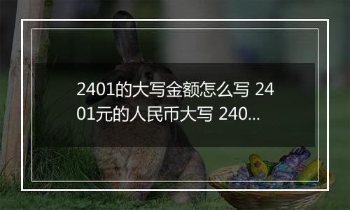 2401的大写金额怎么写 2401元的人民币大写 2401元的数字大写