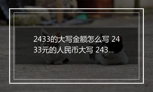 2433的大写金额怎么写 2433元的人民币大写 2433元的数字大写