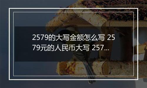 2579的大写金额怎么写 2579元的人民币大写 2579元的数字大写