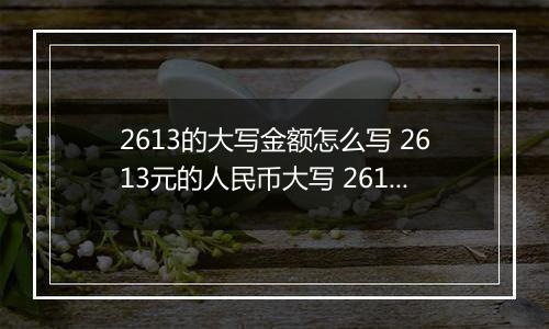 2613的大写金额怎么写 2613元的人民币大写 2613元的数字大写