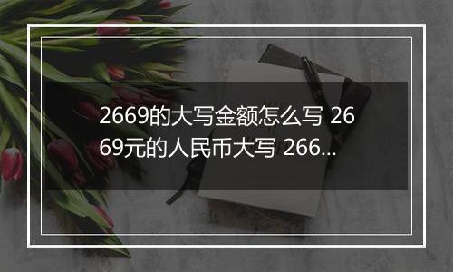 2669的大写金额怎么写 2669元的人民币大写 2669元的数字大写