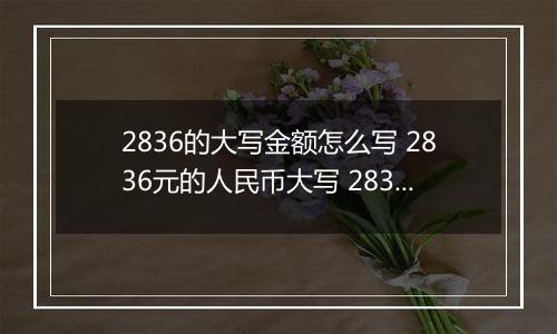 2836的大写金额怎么写 2836元的人民币大写 2836元的数字大写