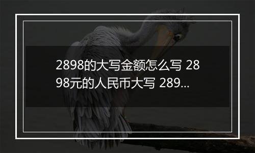 2898的大写金额怎么写 2898元的人民币大写 2898元的数字大写