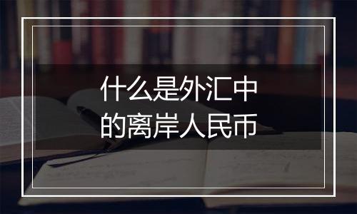 什么是外汇中的离岸人民币