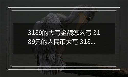 3189的大写金额怎么写 3189元的人民币大写 3189元的数字大写