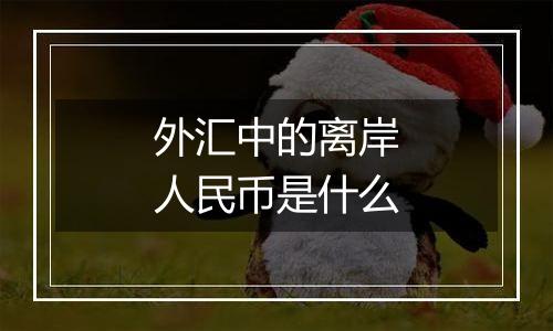 外汇中的离岸人民币是什么