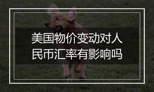 美国物价变动对人民币汇率有影响吗