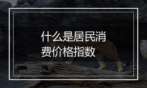 什么是居民消费价格指数