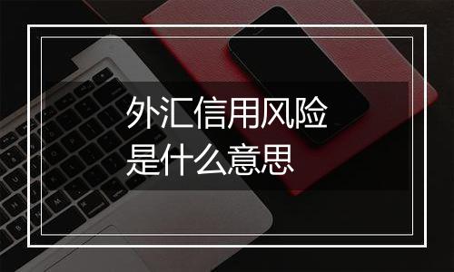 外汇信用风险是什么意思