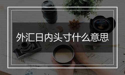 外汇日内头寸什么意思