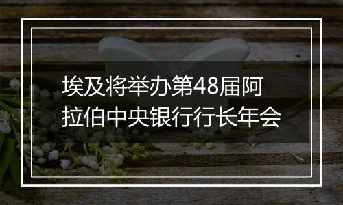 埃及将举办第48届阿拉伯中央银行行长年会