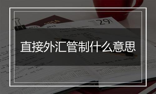 直接外汇管制什么意思