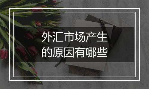 外汇市场产生的原因有哪些