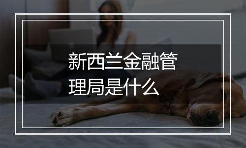 新西兰金融管理局是什么