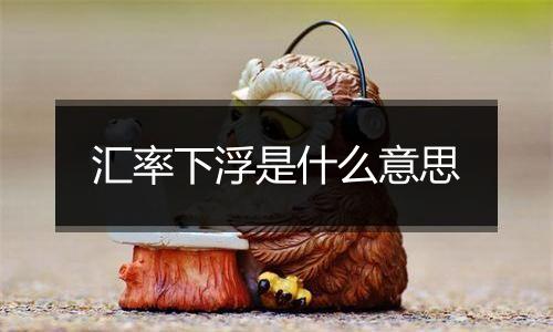 汇率下浮是什么意思