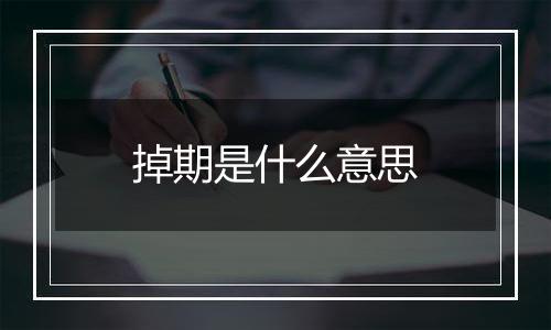 掉期是什么意思