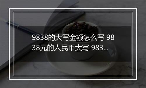 9838的大写金额怎么写 9838元的人民币大写 9838元的数字大写