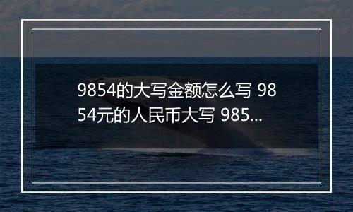 9854的大写金额怎么写 9854元的人民币大写 9854元的数字大写