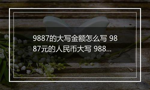 9887的大写金额怎么写 9887元的人民币大写 9887元的数字大写