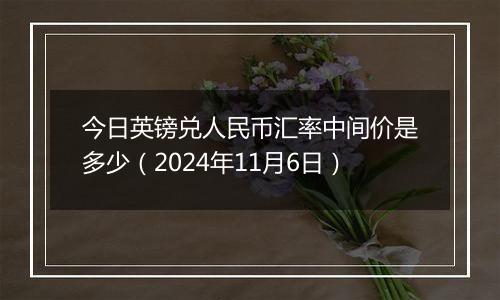 今日英镑兑人民币汇率中间价是多少（2024年11月6日）