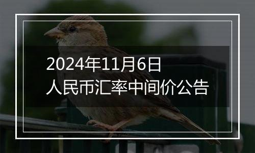 2024年11月6日人民币汇率中间价公告