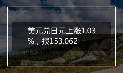 美元兑日元上涨1.03%，报153.062