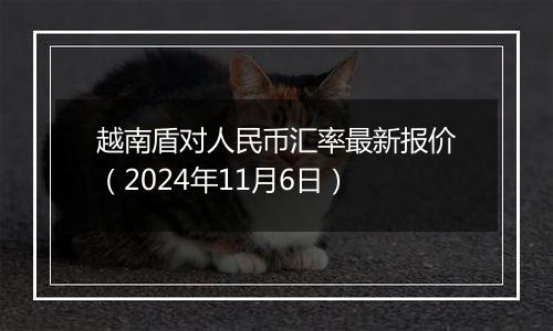 越南盾对人民币汇率最新报价（2024年11月6日）