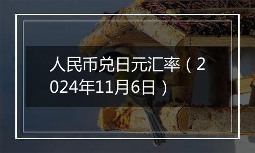 人民币兑日元汇率（2024年11月6日）