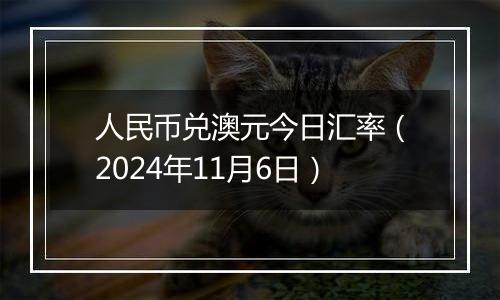 人民币兑澳元今日汇率（2024年11月6日）