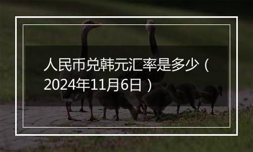 人民币兑韩元汇率是多少（2024年11月6日）