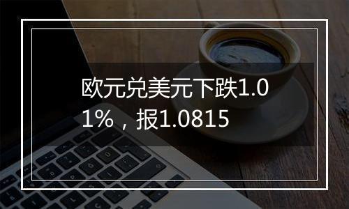 欧元兑美元下跌1.01%，报1.0815