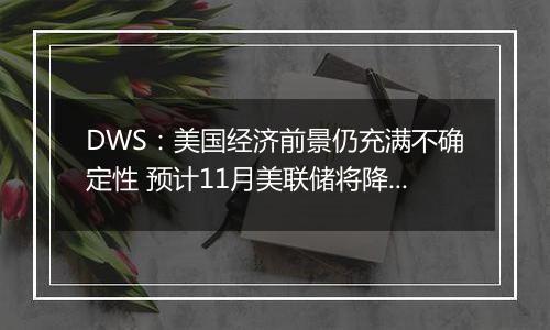 DWS：美国经济前景仍充满不确定性 预计11月美联储将降息0.25%