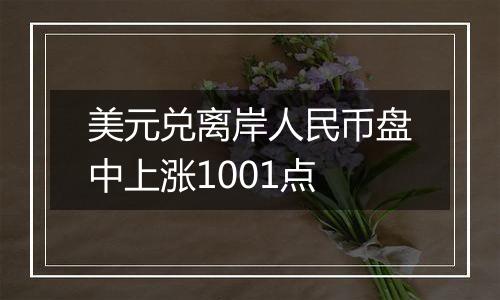 美元兑离岸人民币盘中上涨1001点