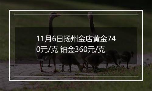 11月6日扬州金店黄金740元/克 铂金360元/克