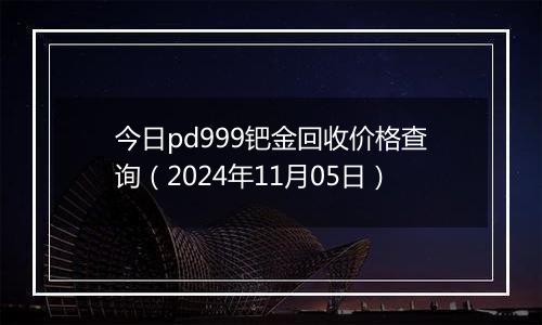 今日pd999钯金回收价格查询（2024年11月05日）