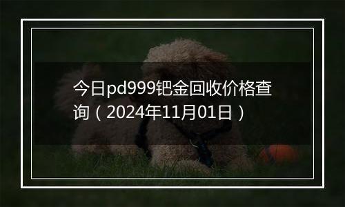 今日pd999钯金回收价格查询（2024年11月01日）