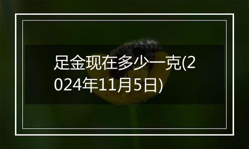 足金现在多少一克(2024年11月5日)