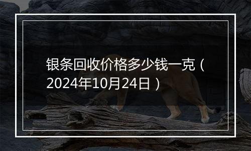 银条回收价格多少钱一克（2024年10月24日）