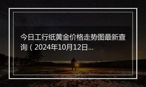 今日工行纸黄金价格走势图最新查询（2024年10月12日）