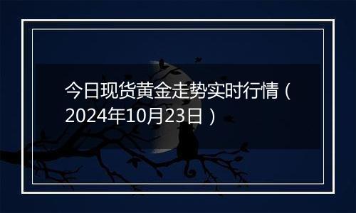 今日现货黄金走势实时行情（2024年10月23日）