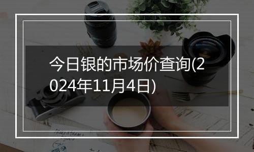 今日银的市场价查询(2024年11月4日)