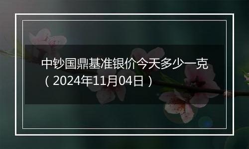 中钞国鼎基准银价今天多少一克（2024年11月04日）