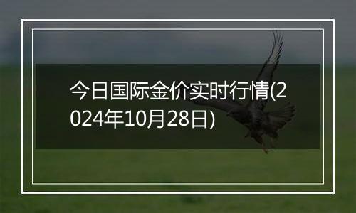 今日国际金价实时行情(2024年10月28日)