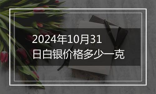 2024年10月31日白银价格多少一克