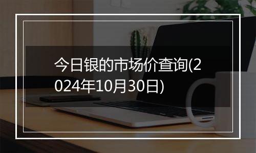 今日银的市场价查询(2024年10月30日)