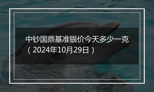 中钞国鼎基准银价今天多少一克（2024年10月29日）