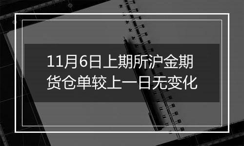 11月6日上期所沪金期货仓单较上一日无变化