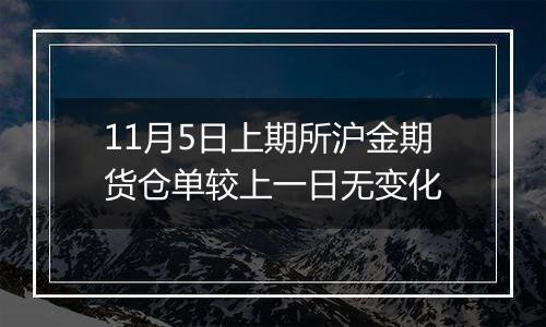 11月5日上期所沪金期货仓单较上一日无变化