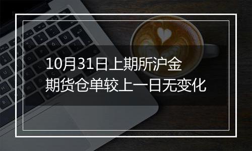 10月31日上期所沪金期货仓单较上一日无变化