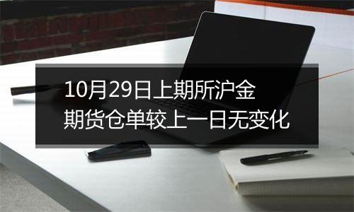 10月29日上期所沪金期货仓单较上一日无变化